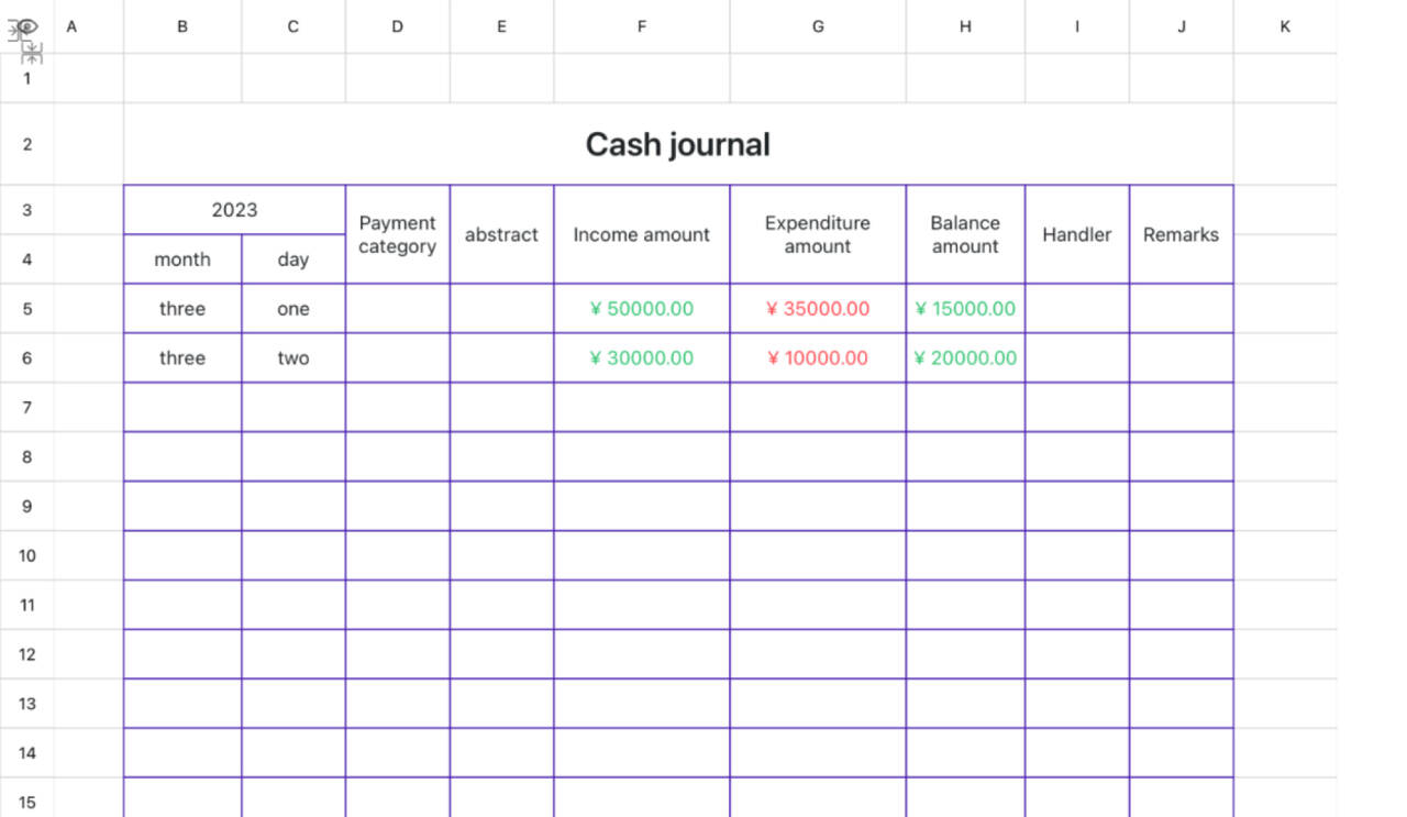 Cash journal 1